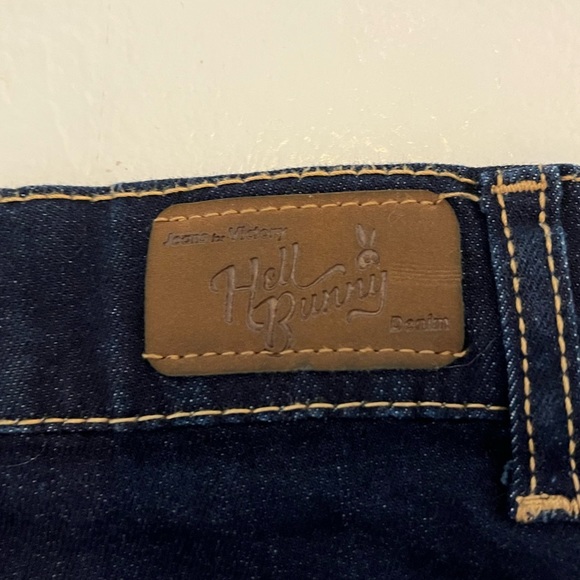 Hell Bunny Weston Denim trouser pants - Picture 8 of 11